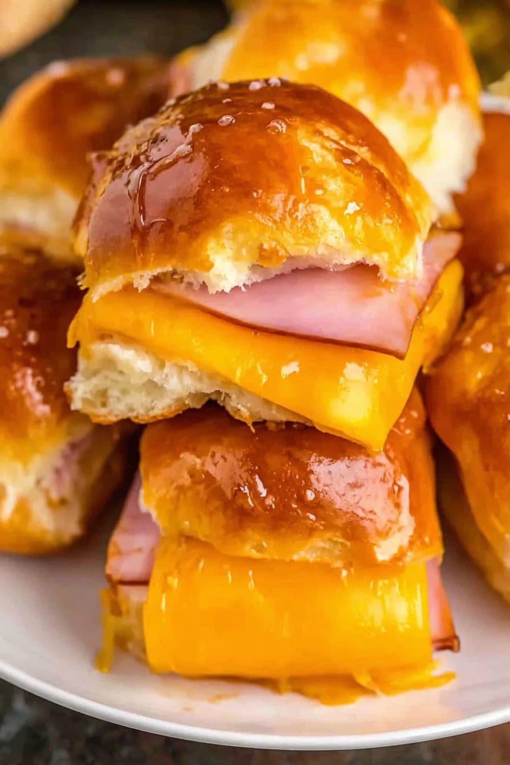 Hot Honey Mini Ham & Cheese Pretzel Sliders