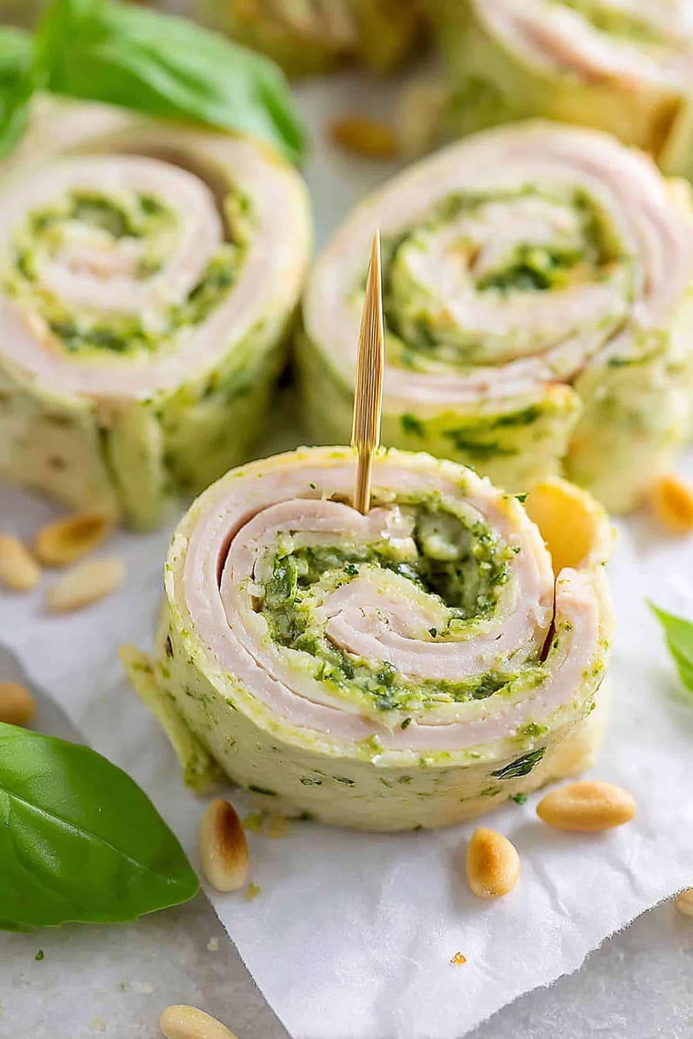 Turkey Pesto Pinwheels with Smoked Provolone