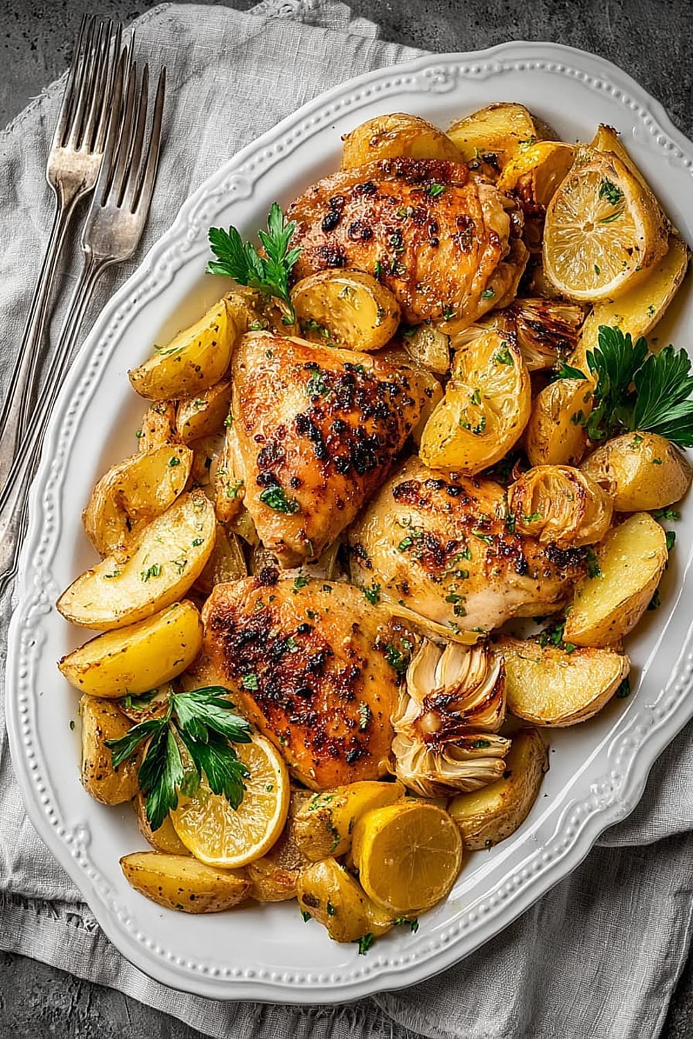 One Pan Greek Lemon Chicken and Potatoes