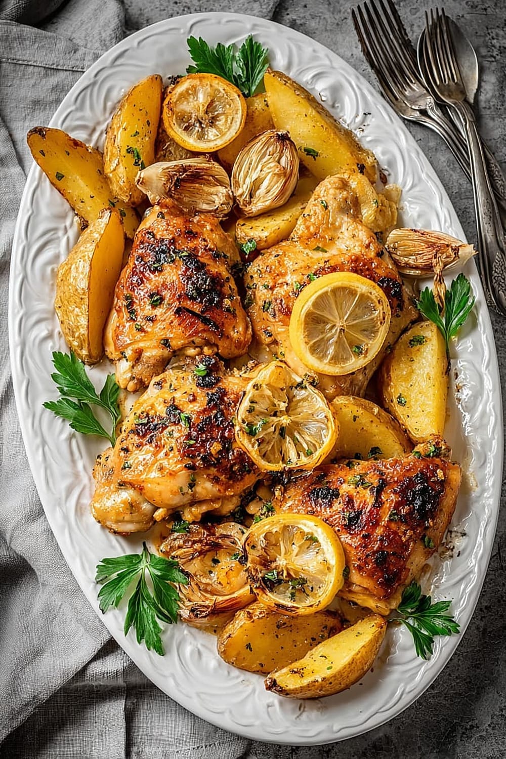 One Pan Greek Lemon Chicken and Potatoes