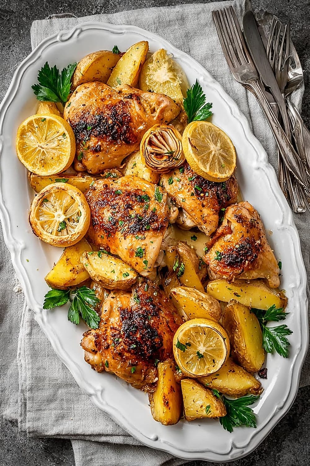 One Pan Greek Lemon Chicken and Potatoes