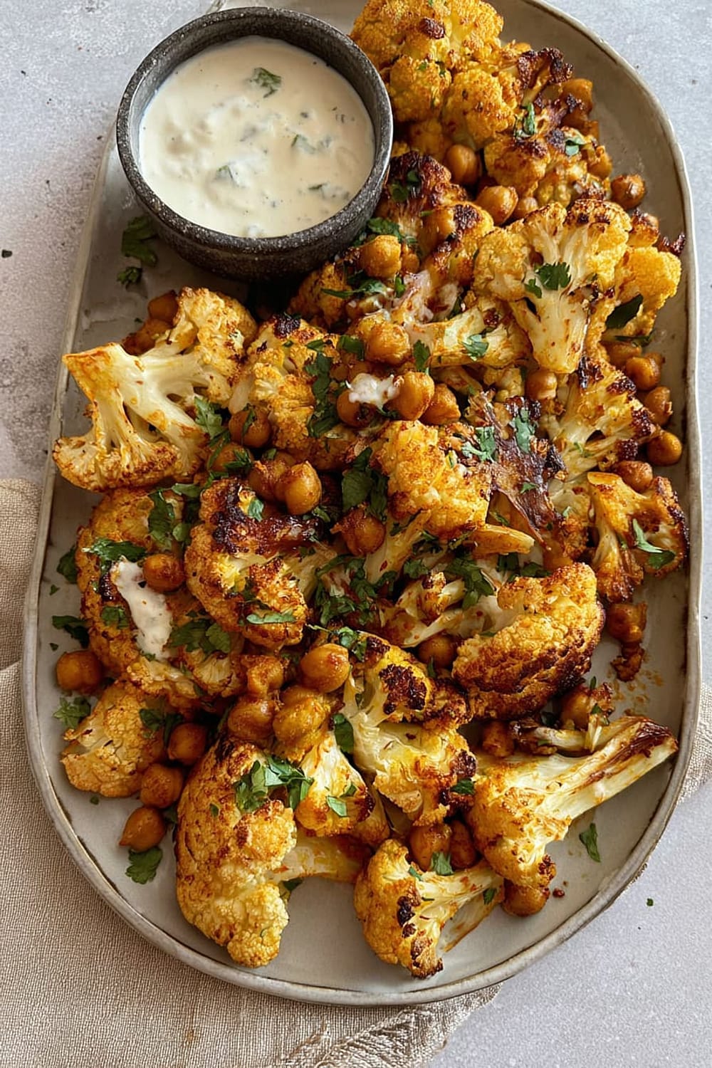 Moroccan Spiced Cauliflower and Chickpeas
