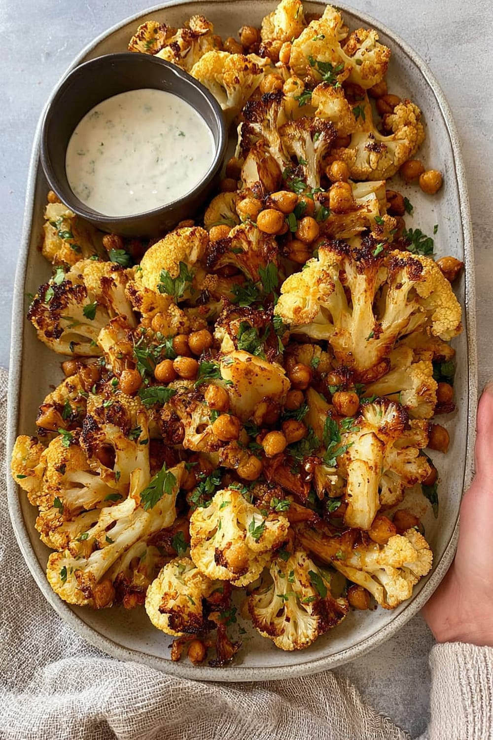 Moroccan Spiced Cauliflower and Chickpeas