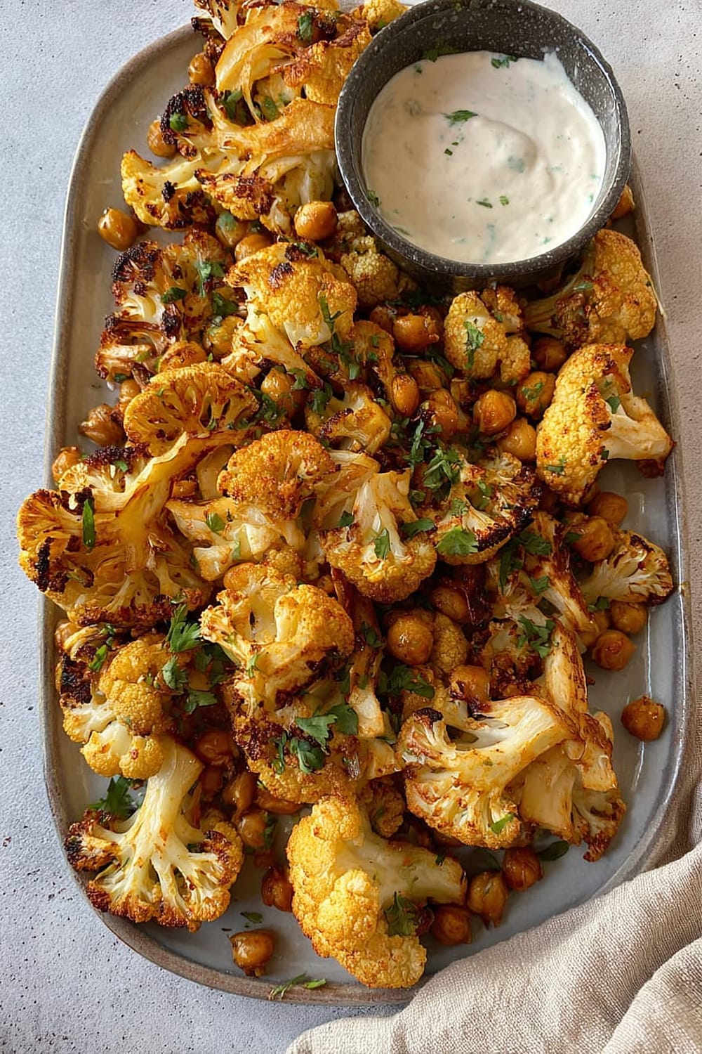 Moroccan Spiced Cauliflower and Chickpeas