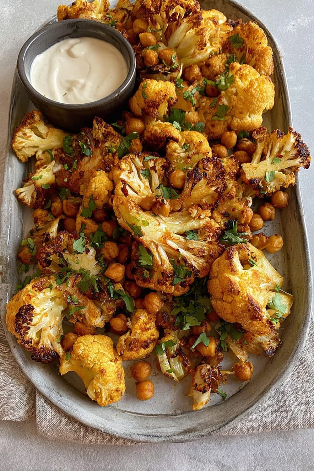 Moroccan Spiced Cauliflower and Chickpeas