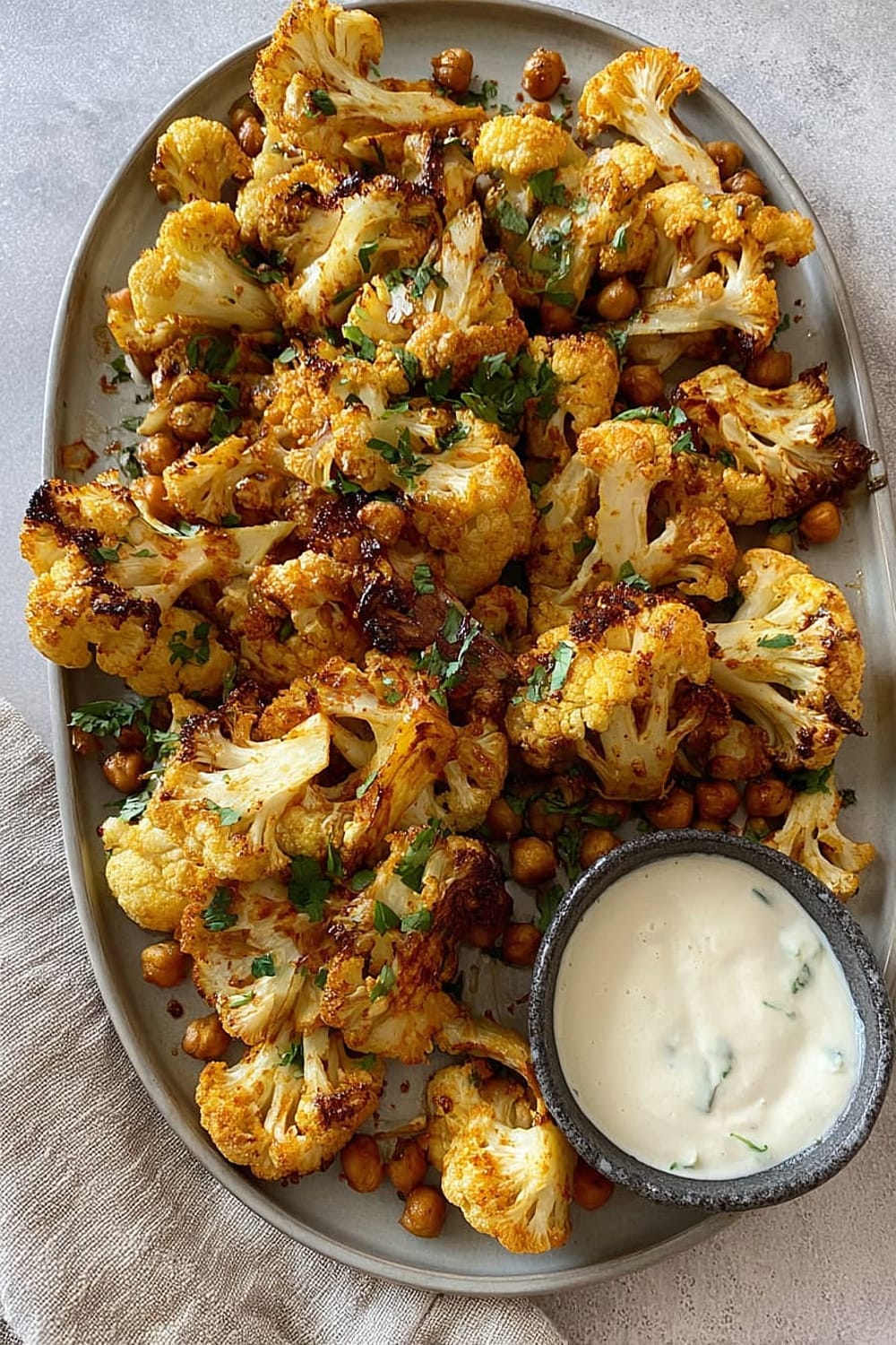 Moroccan Spiced Cauliflower and Chickpeas