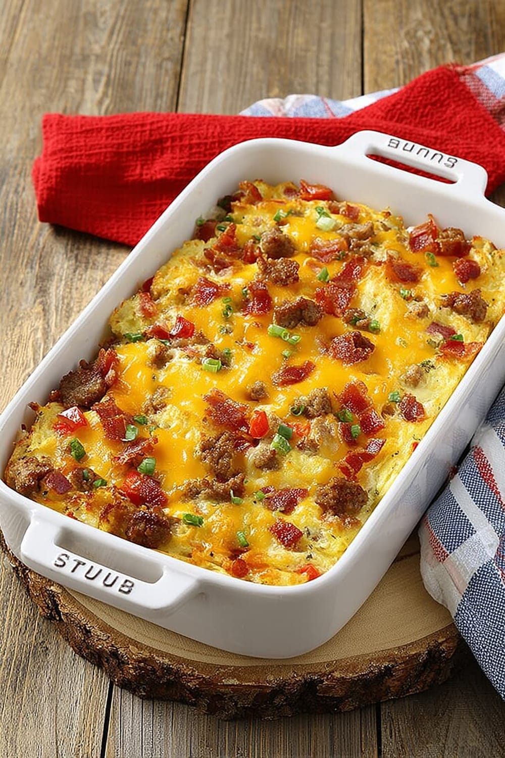 Fully Loaded Cheesy Breakfast Casserole