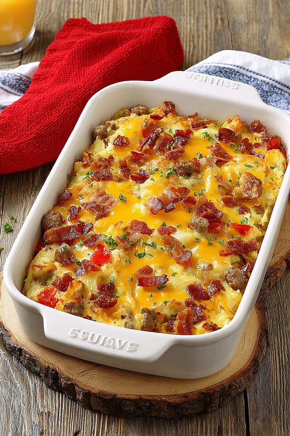 Fully Loaded Cheesy Breakfast Casserole