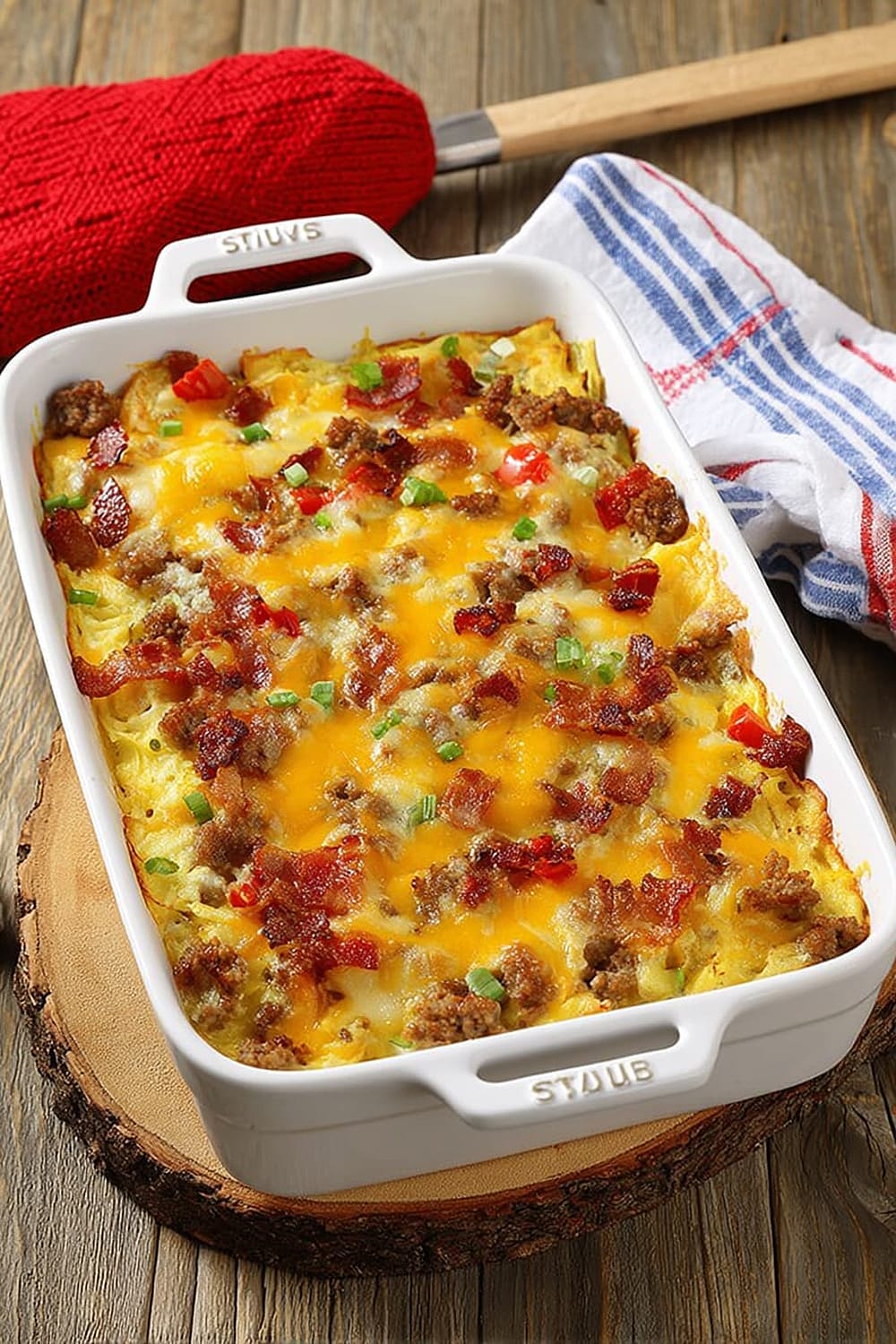 Fully Loaded Cheesy Breakfast Casserole
