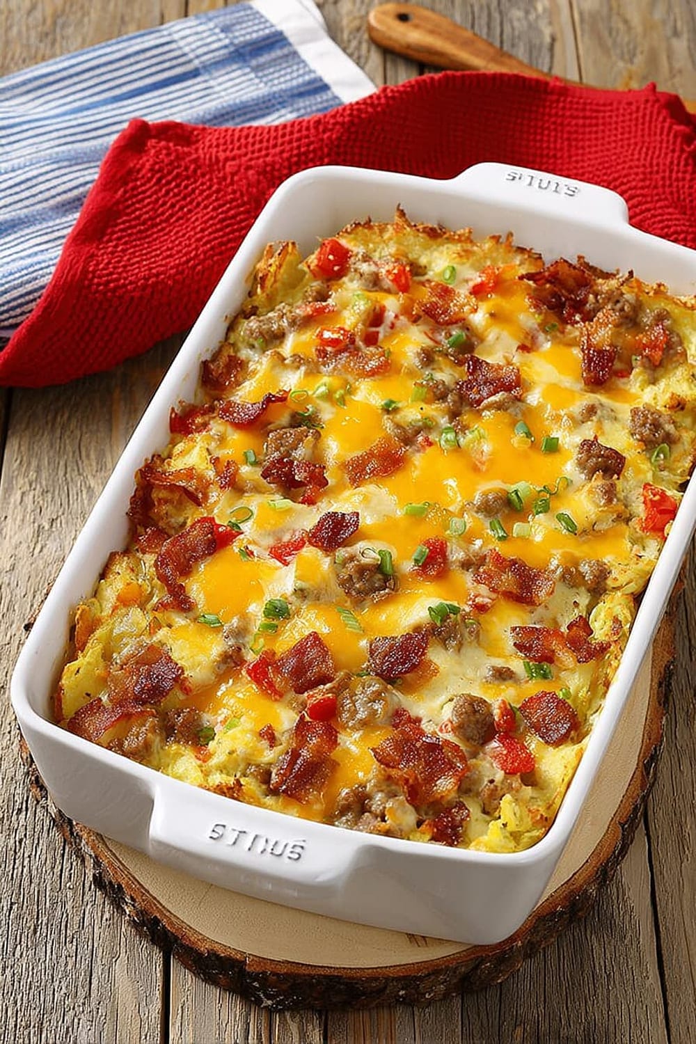 Fully Loaded Cheesy Breakfast Casserole