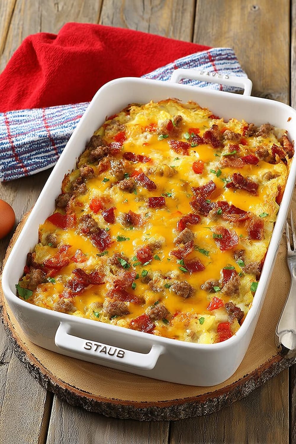 Fully Loaded Cheesy Breakfast Casserole