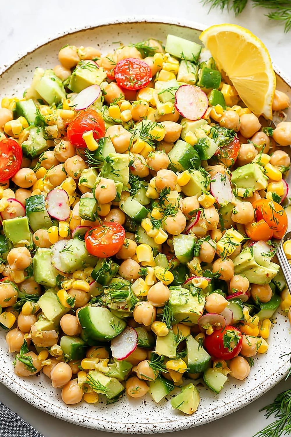 Summer Vegetable Chickpea Salad (Dairy Free!)
