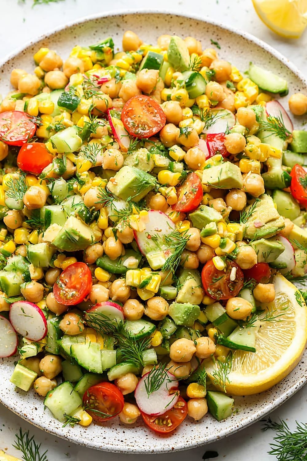 Summer Vegetable Chickpea Salad (Dairy Free!)