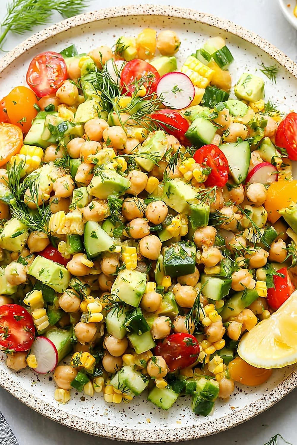 Summer Vegetable Chickpea Salad (Dairy Free!)