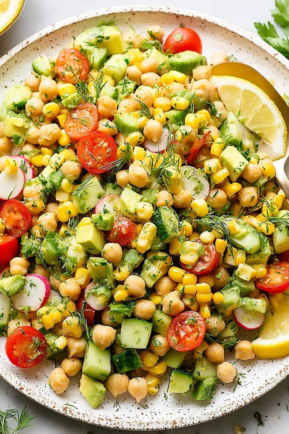 Summer Vegetable Chickpea Salad (Dairy Free!)