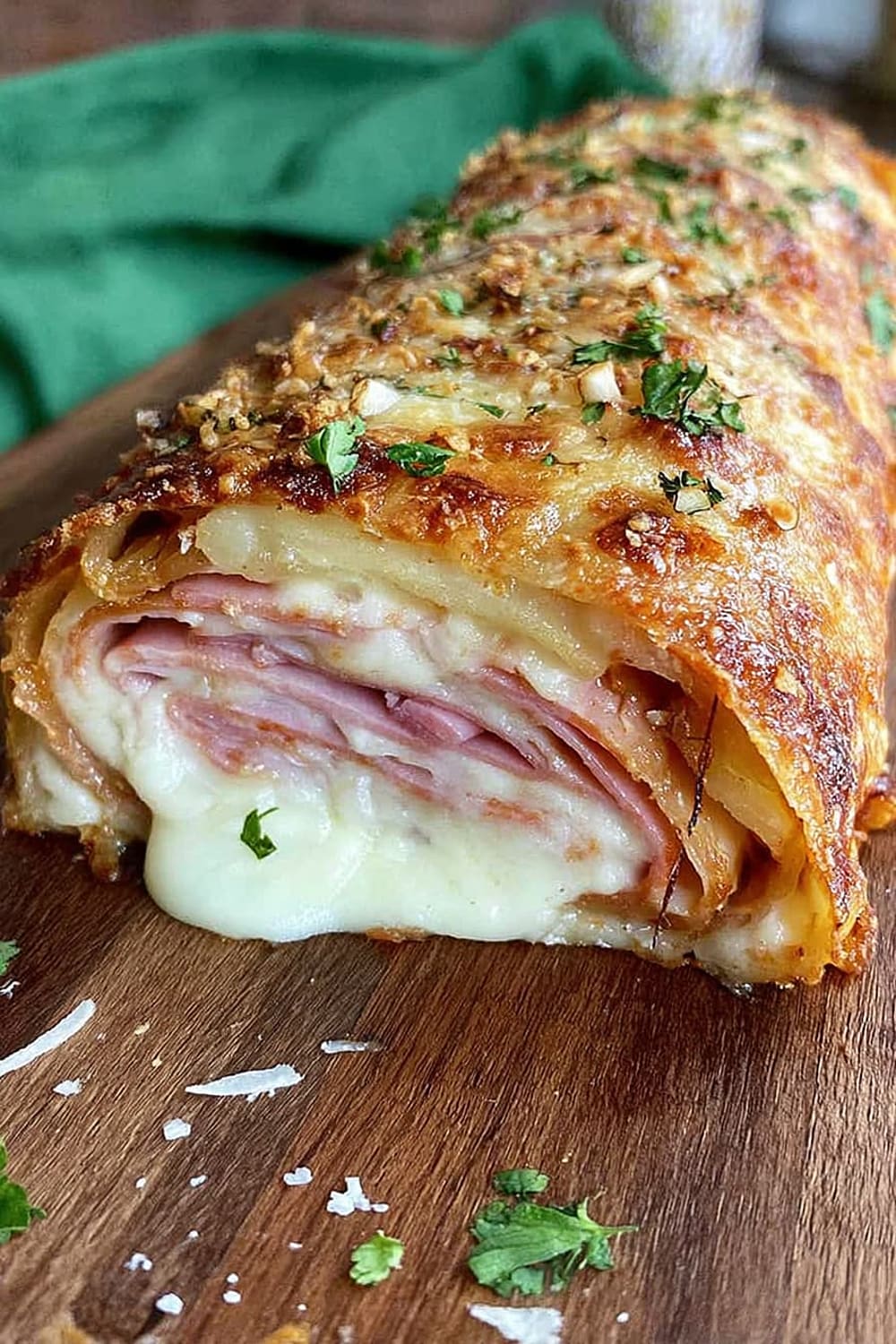 Easy Ham + Cheese Scalloped Potato Roll (4 Ingredients)