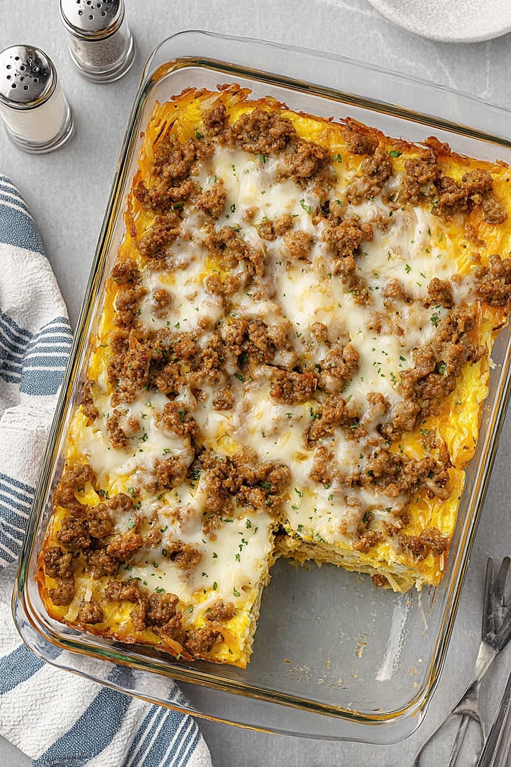 5-Ingredient Sausage Hash Brown Casserole