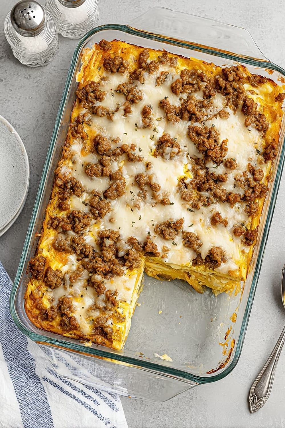 5-Ingredient Sausage Hash Brown Casserole