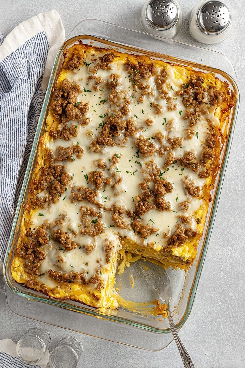 5-Ingredient Sausage Hash Brown Casserole