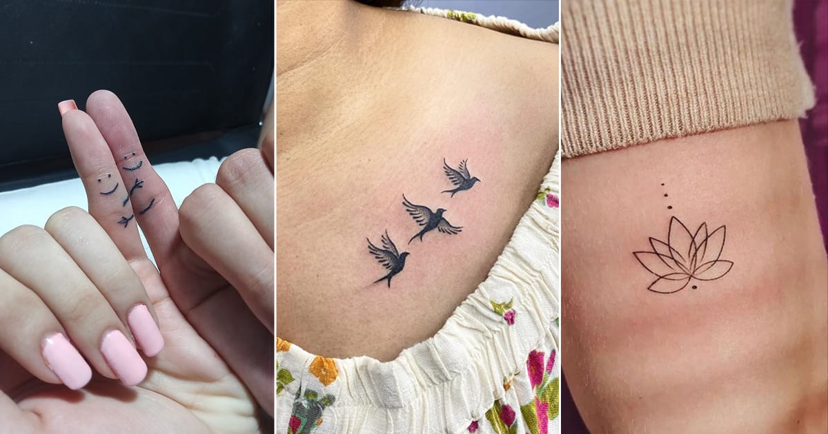 **Delicate Minimalism Meets Meaningful Symbolism**

Three stunning examples of fine-line artistry showcase the beauty of understated ink 🖤 From playful finger tattoos featuring tiny smiley faces and celestial stars to graceful birds taking flight across a ribcage, each piece proves that small details create the biggest impact. The lotus flower's clean geometric lines perfectly complement the ankle's natural curves, making these minimalist designs ideal inspiration for your first tattoo or next delicate addition.