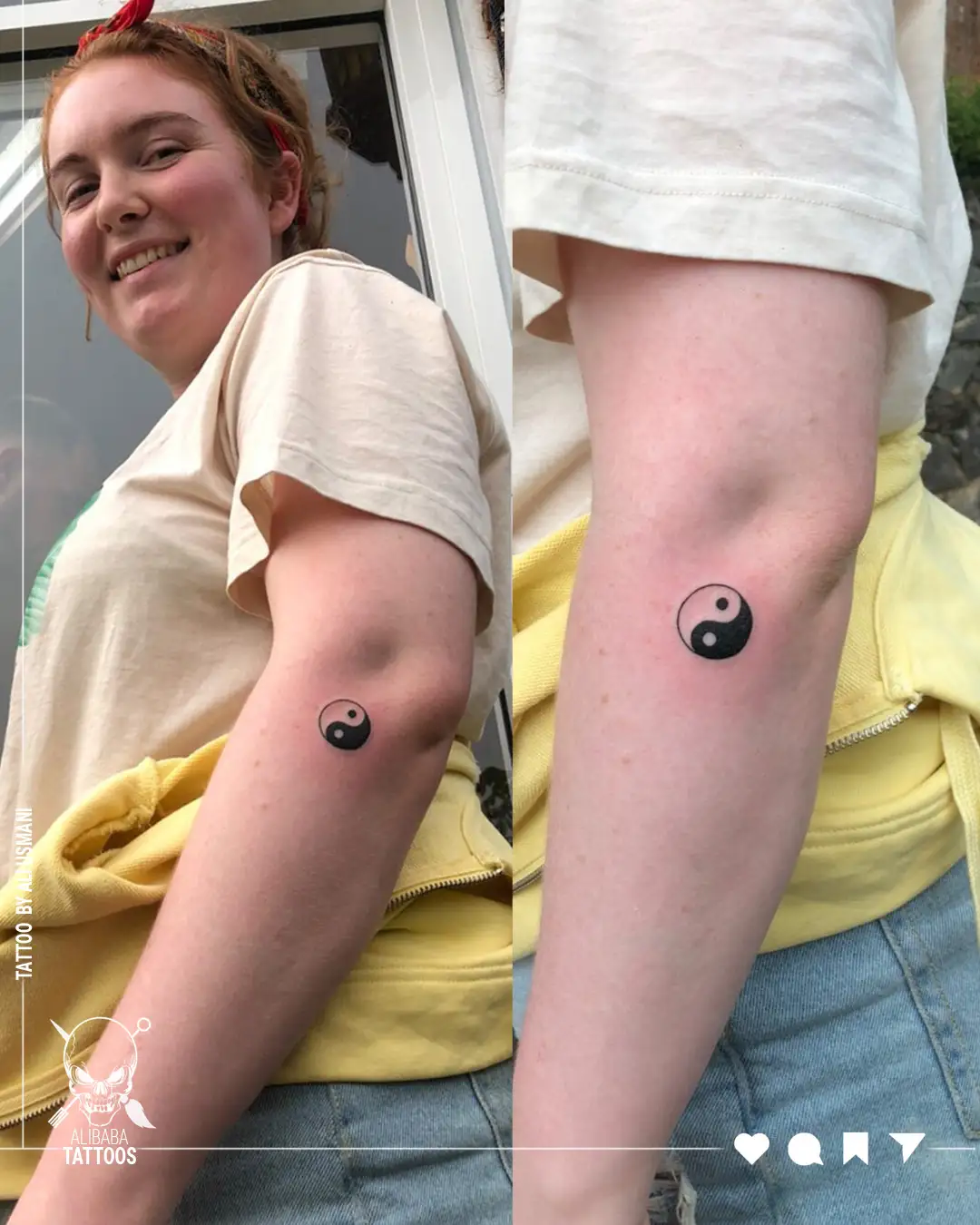 Balance finds its perfect home on this forearm, where a crisp yin-yang symbol creates stunning visual harmony against pale skin. The classic black and white design speaks to timeless philosophy while maintaining modern tattoo elegance—proof that sometimes the most meaningful pieces are beautifully simple. ☯️