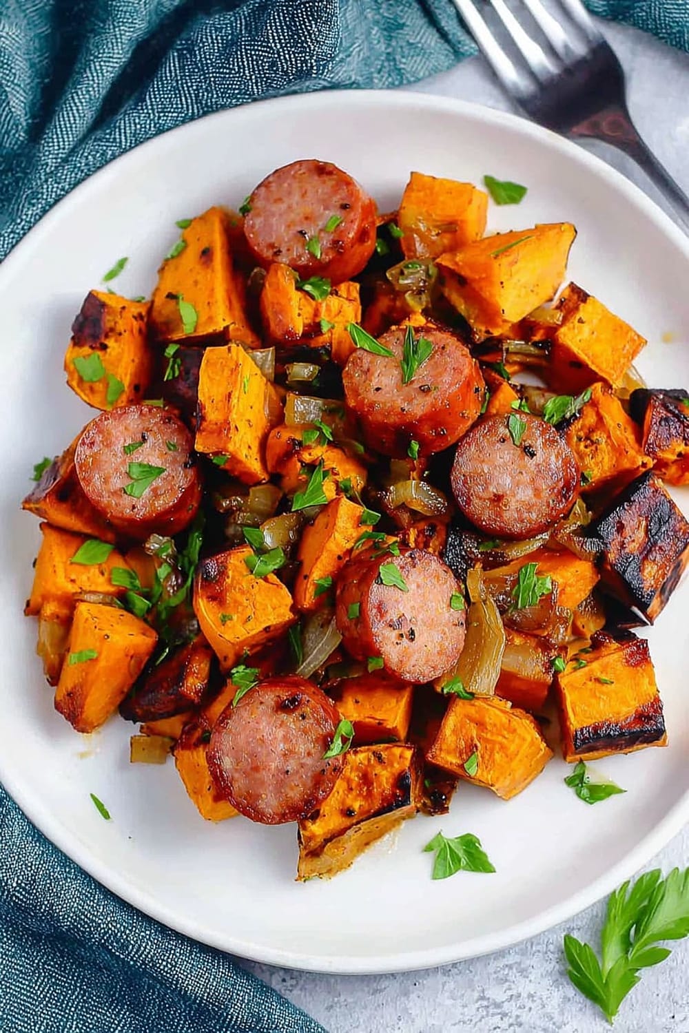 Sheet Pan Sausage and Sweet Potatoes