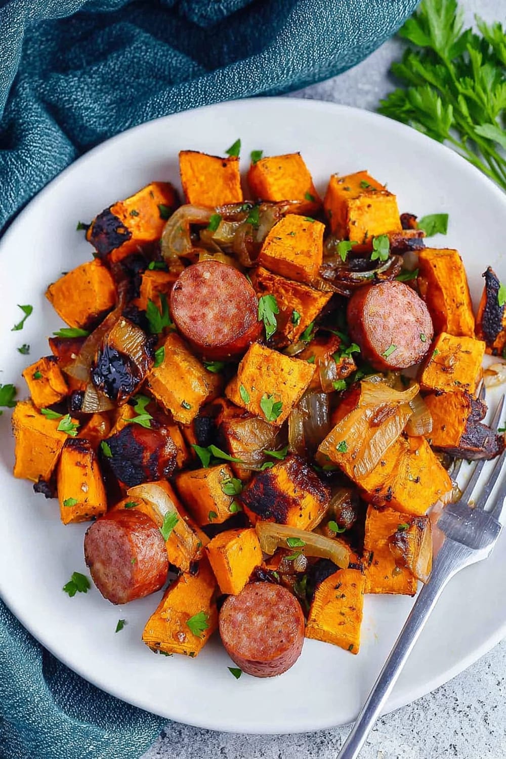 Sheet Pan Sausage and Sweet Potatoes