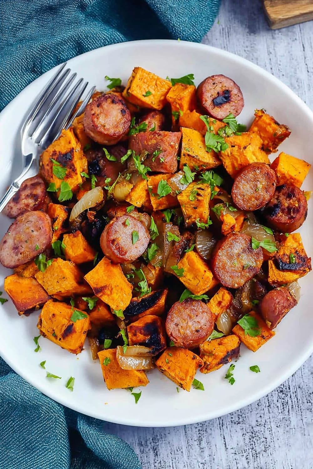 Sheet Pan Sausage and Sweet Potatoes