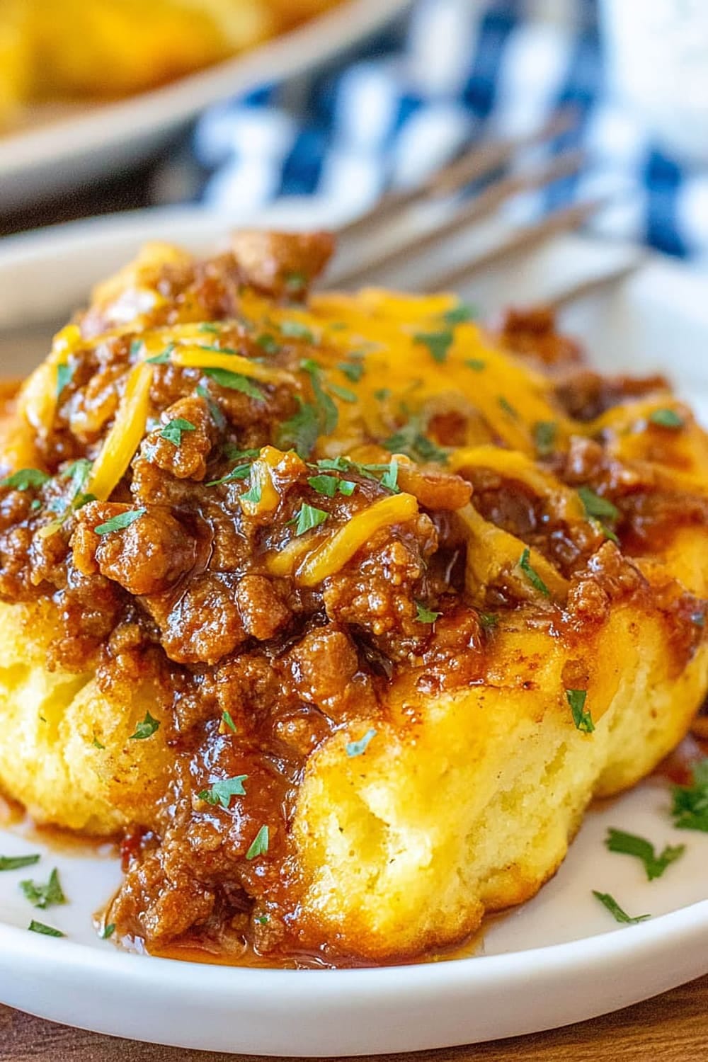 Cheesy BBQ Beef & Biscuit Casserole