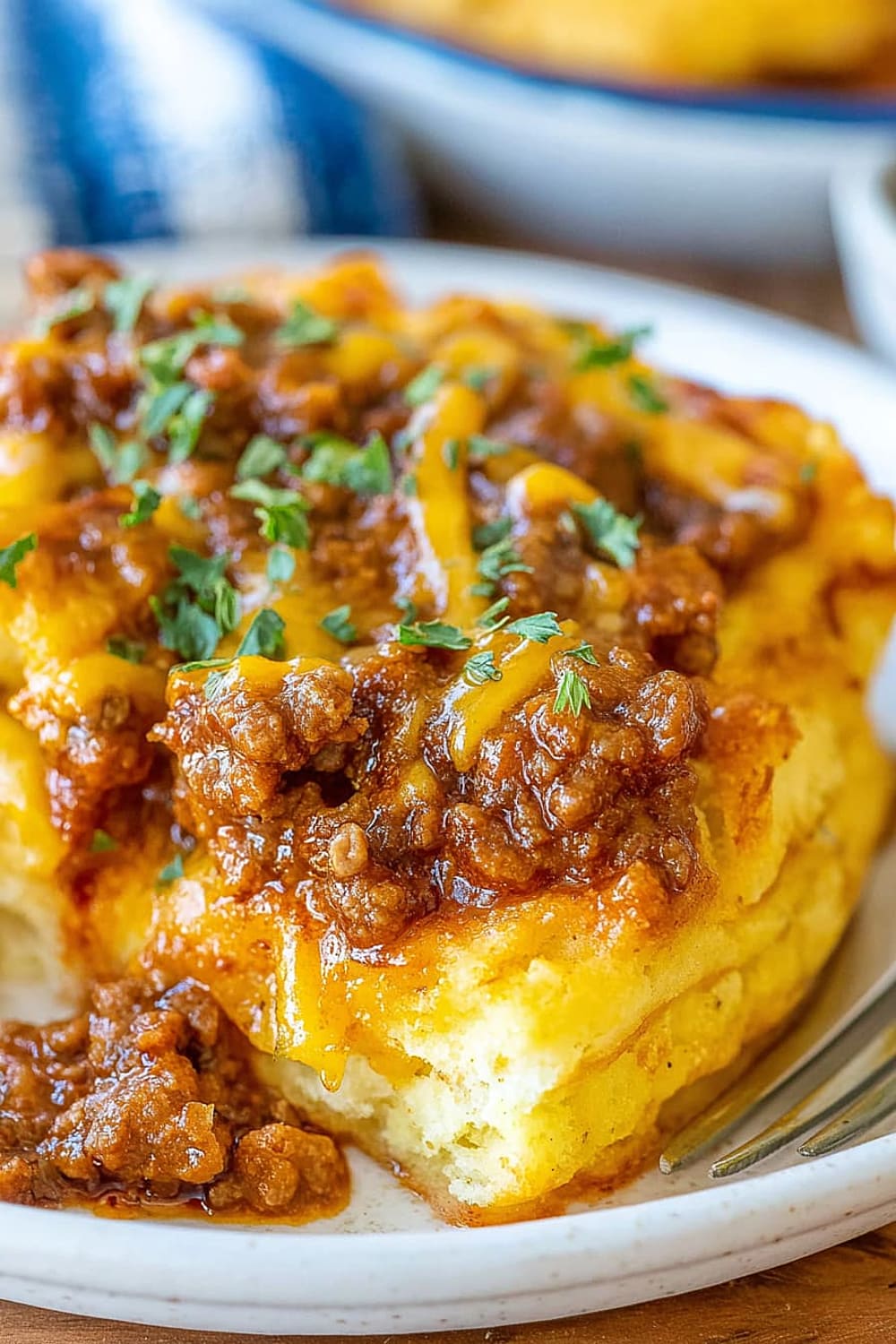 Cheesy BBQ Beef & Biscuit Casserole