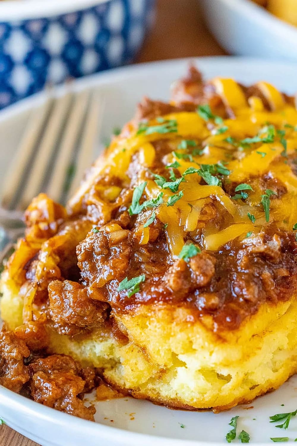 Cheesy BBQ Beef & Biscuit Casserole
