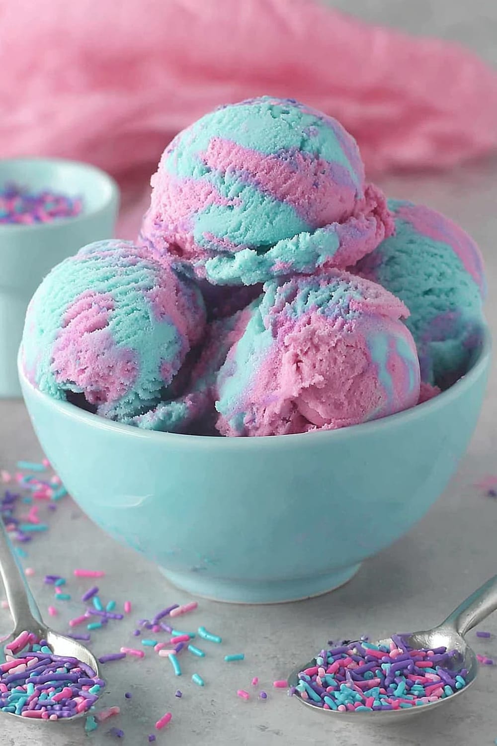 No-Churn Cotton Candy Ice Cream