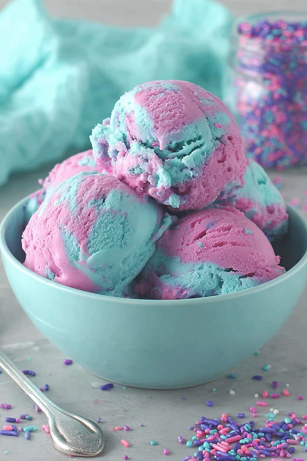 No-Churn Cotton Candy Ice Cream