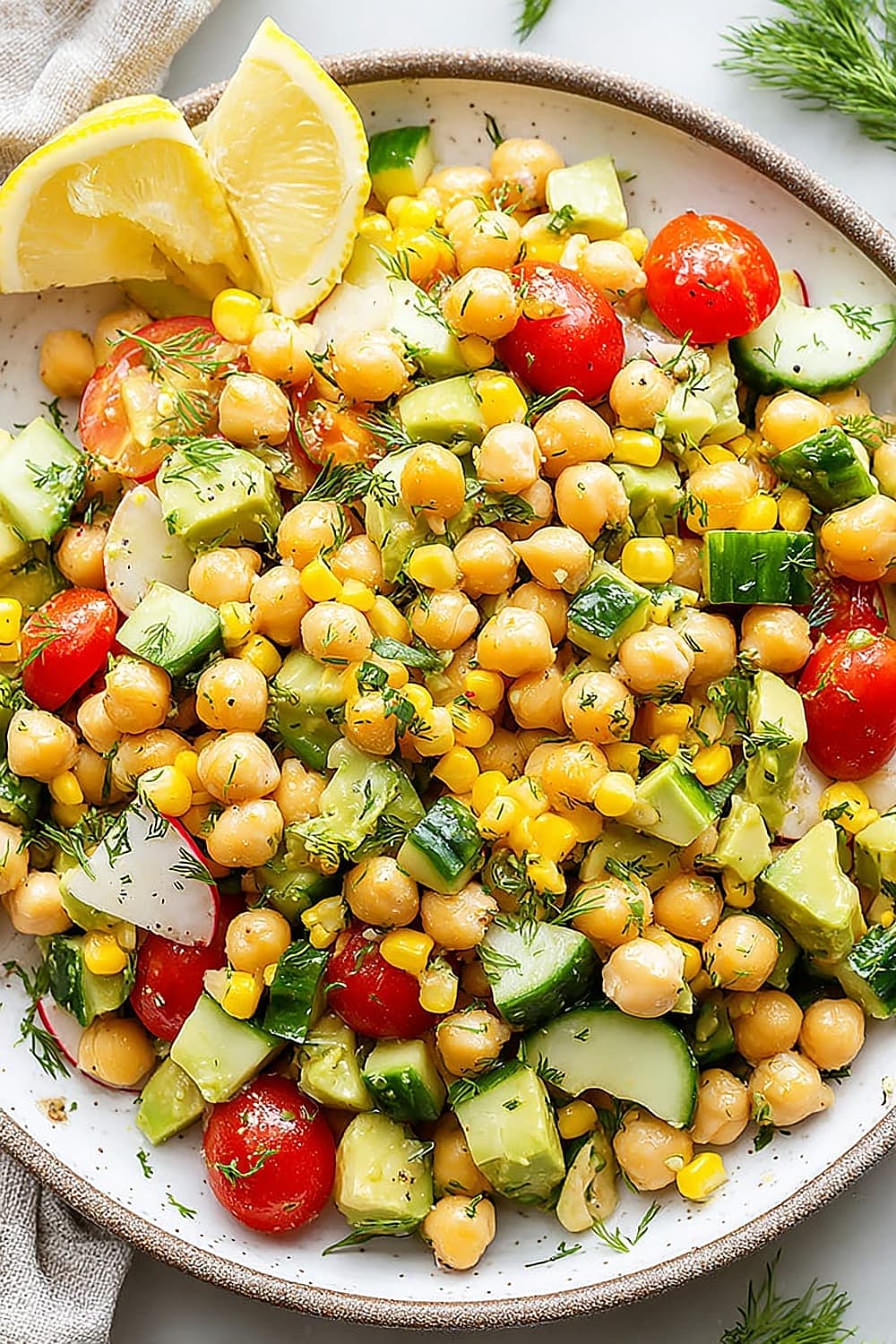 Summer Vegetable Chickpea Salad (Dairy Free!)