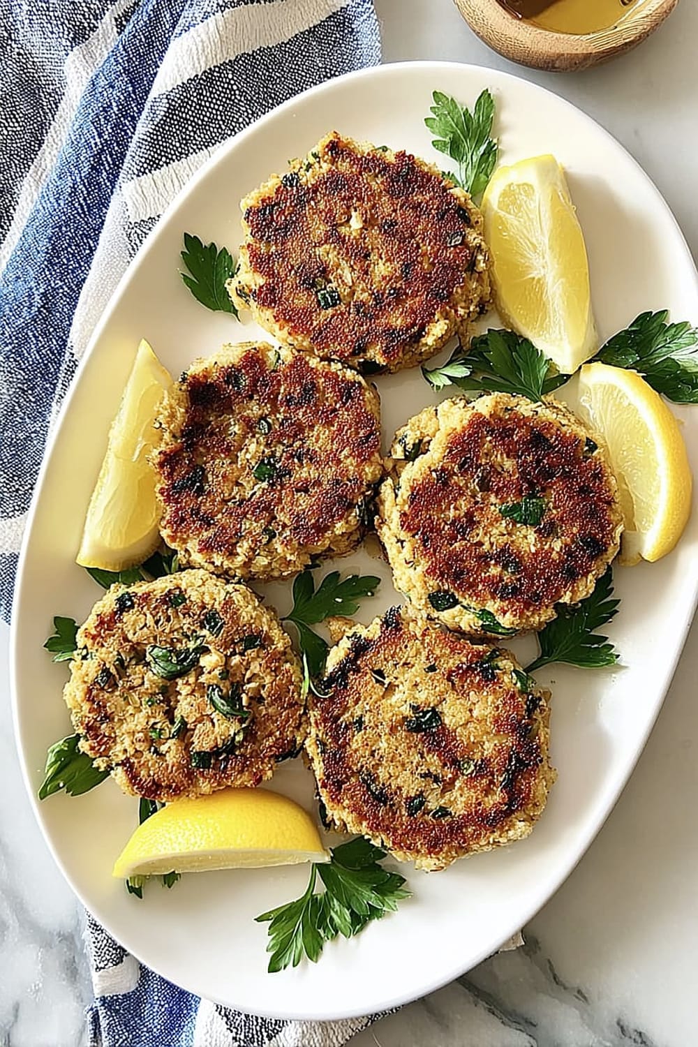 Crispy Tuna Patties with Scallions and Dijon Mustard