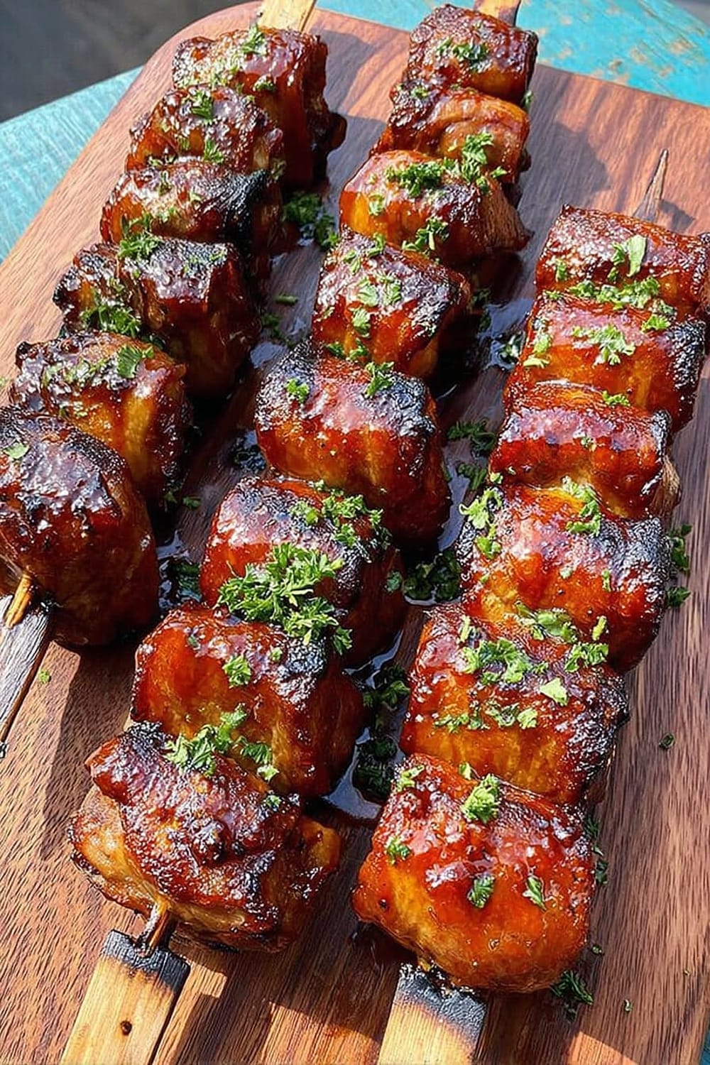 Bacon Wrapped Pork Skewers