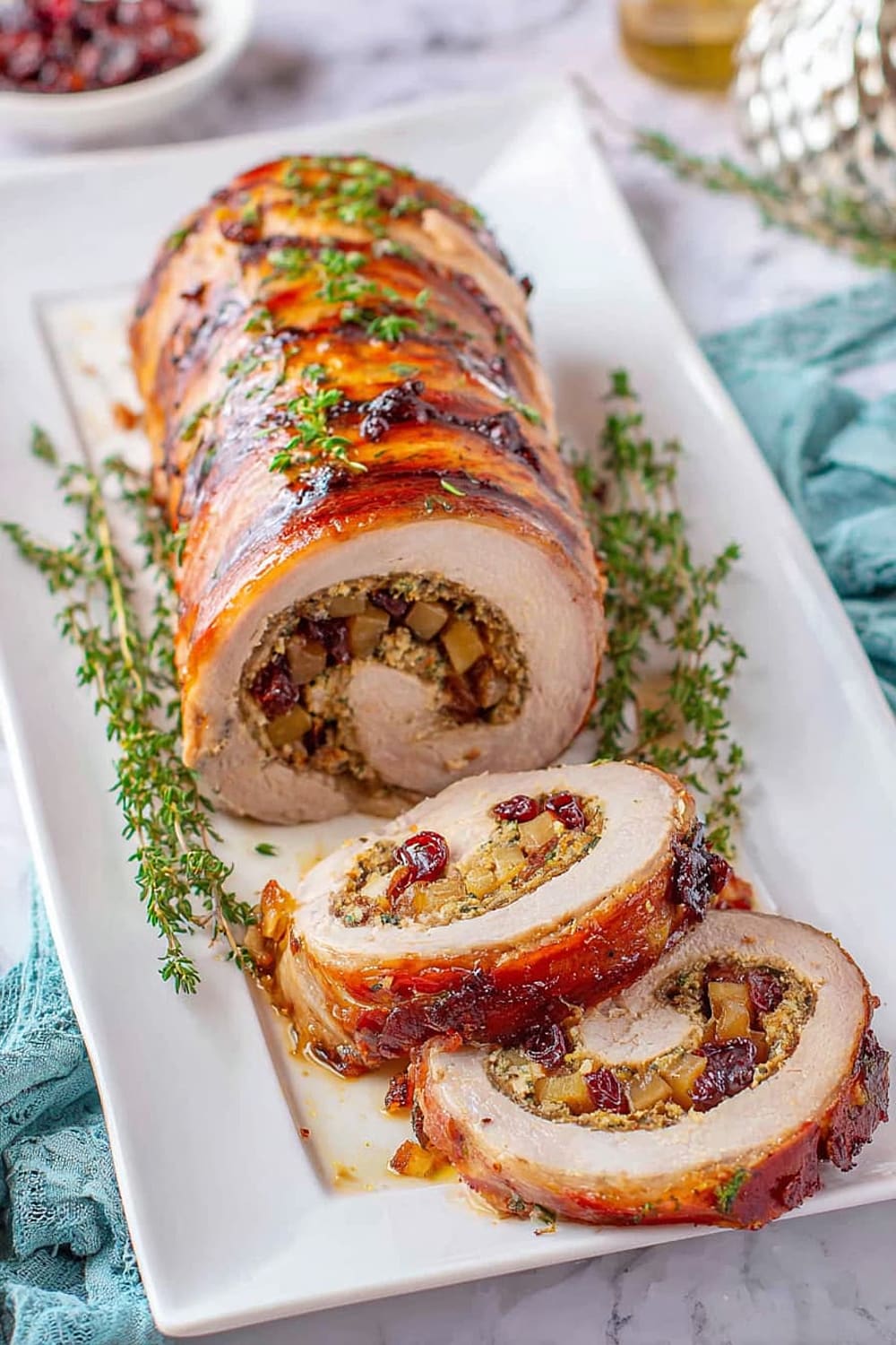 Apple & Bacon Stuffed Pork Loin Roll