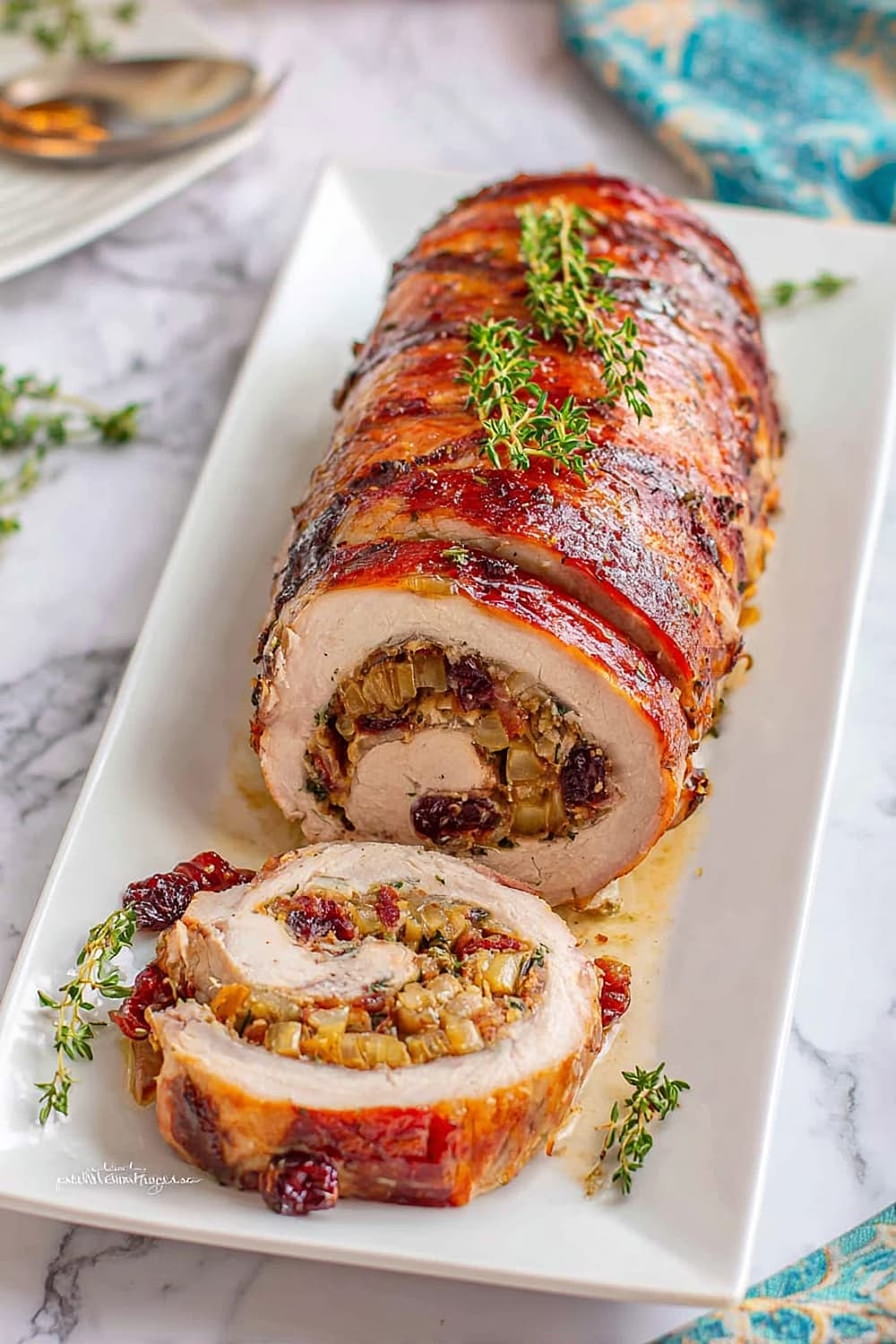 Apple & Bacon Stuffed Pork Loin Roll