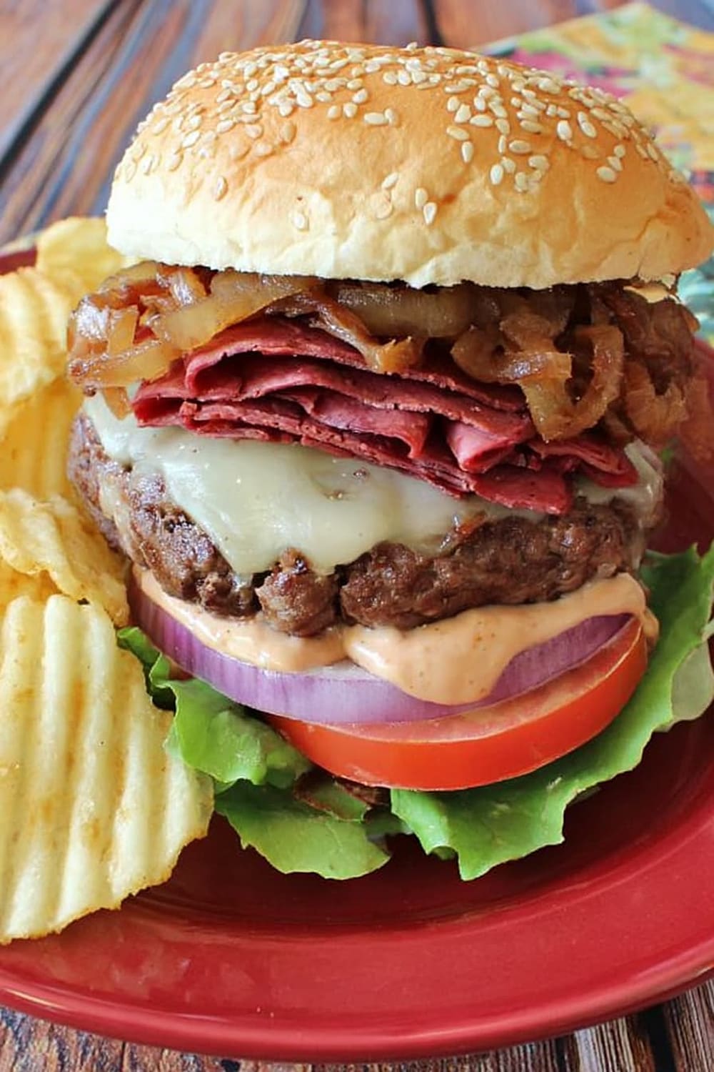 Pastrami Burgers with Killer Burger Sauce