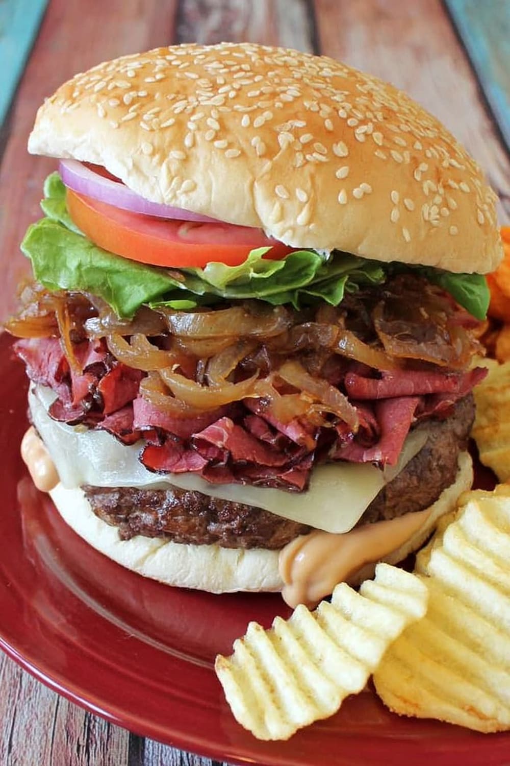 Pastrami Burgers with Killer Burger Sauce