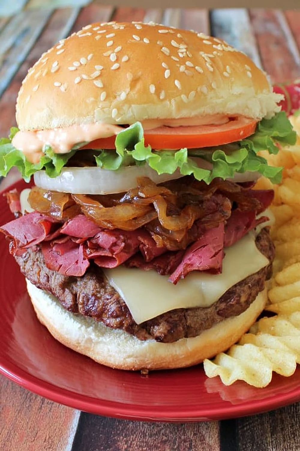 Pastrami Burgers with Killer Burger Sauce