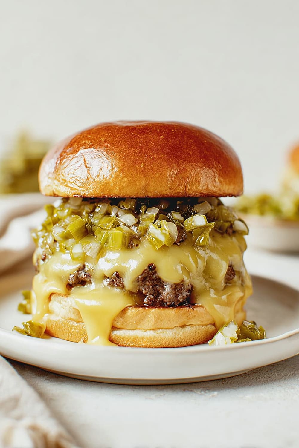 Hatch Green Chile Cheeseburger