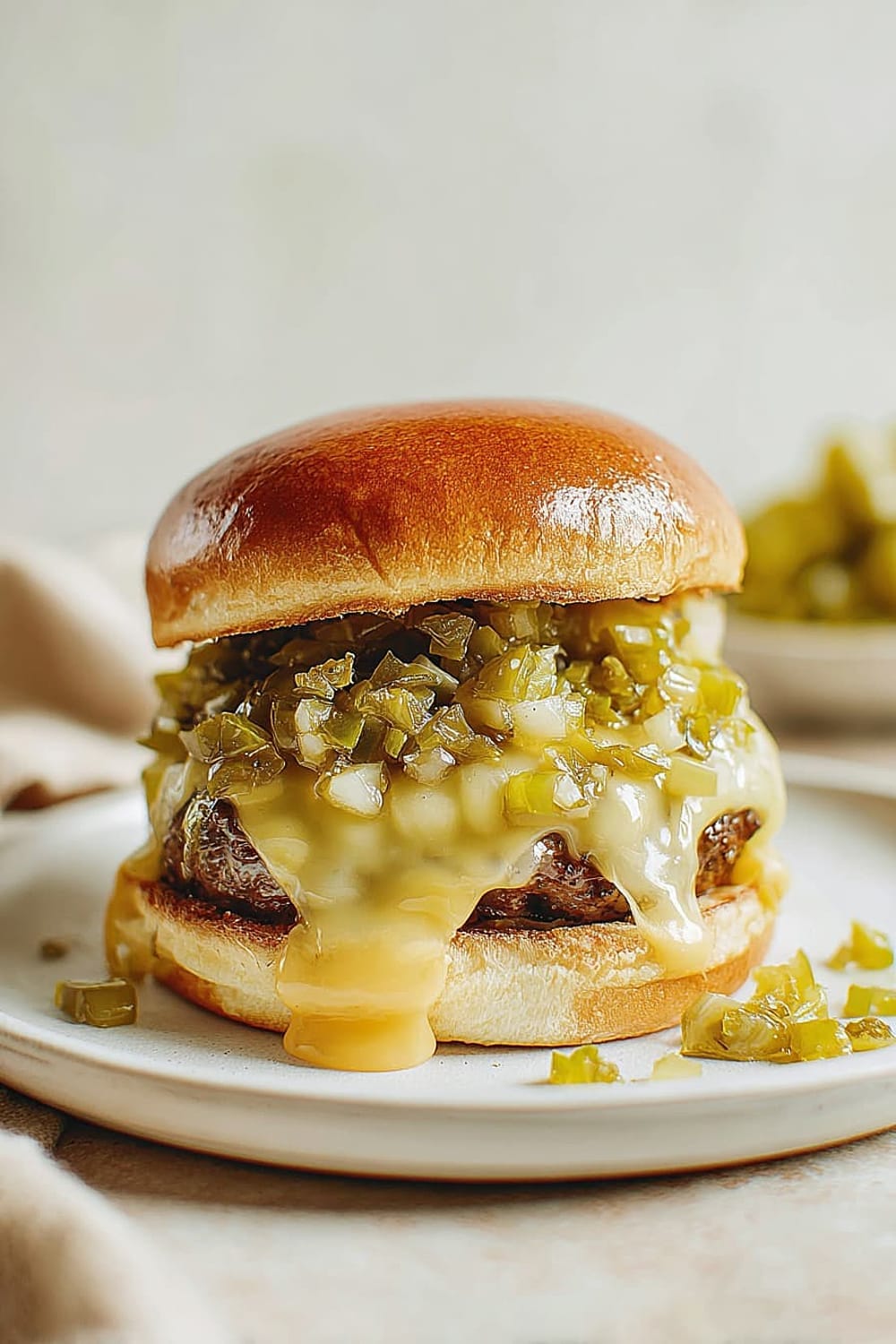 Hatch Green Chile Cheeseburger