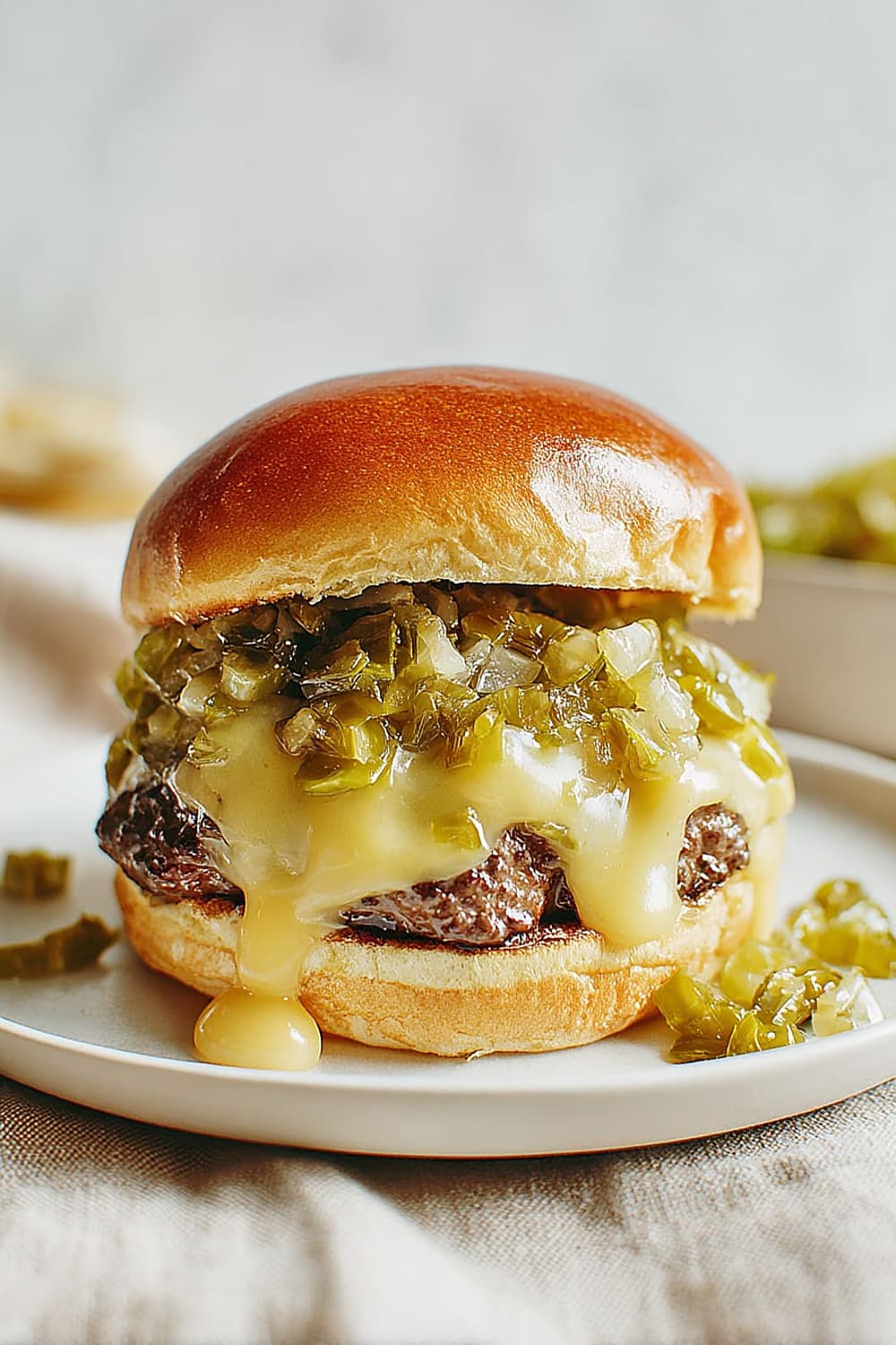 Hatch Green Chile Cheeseburger
