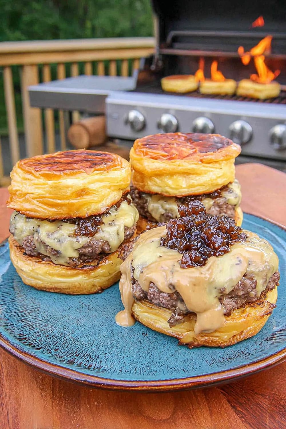 Peanut Butter and Jelly Smash Burgers