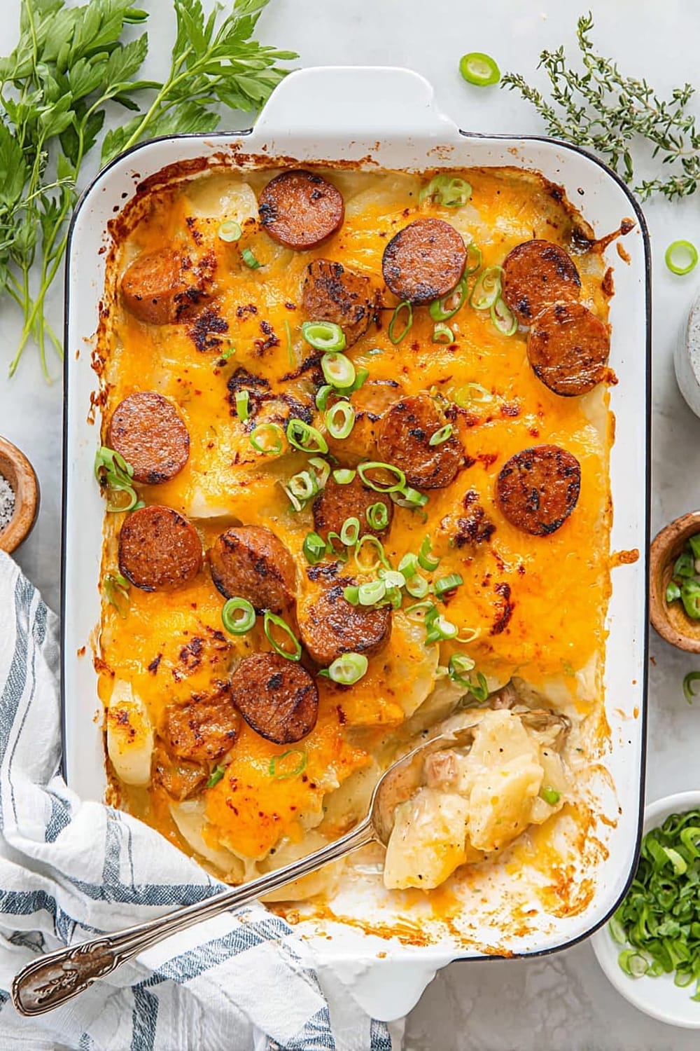 Dump-and-Bake Pierogi Casserole with Kielbasa