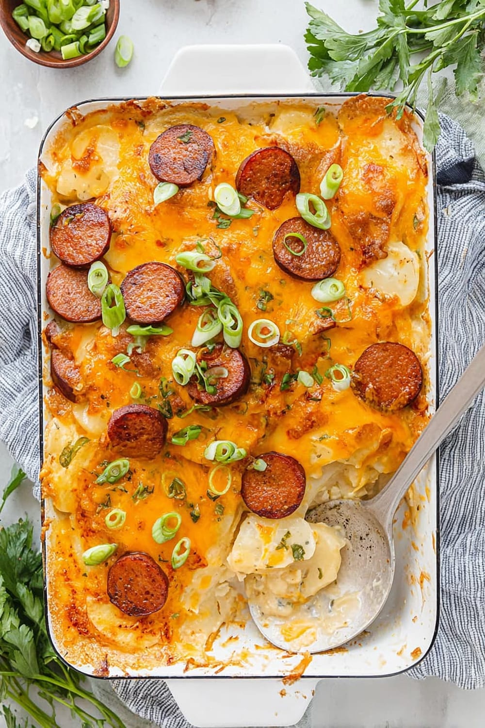 Dump-and-Bake Pierogi Casserole with Kielbasa