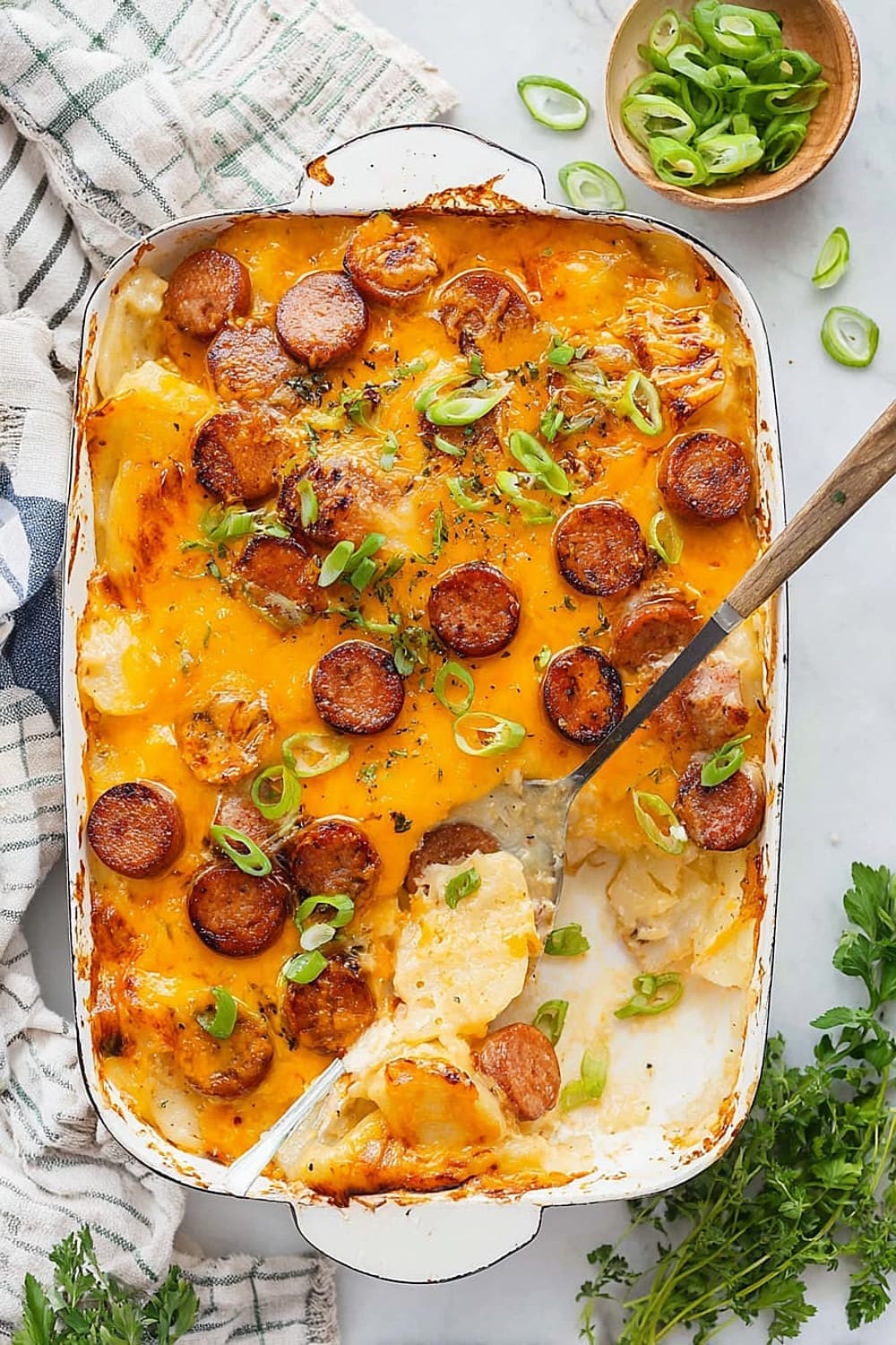 Dump-and-Bake Pierogi Casserole with Kielbasa