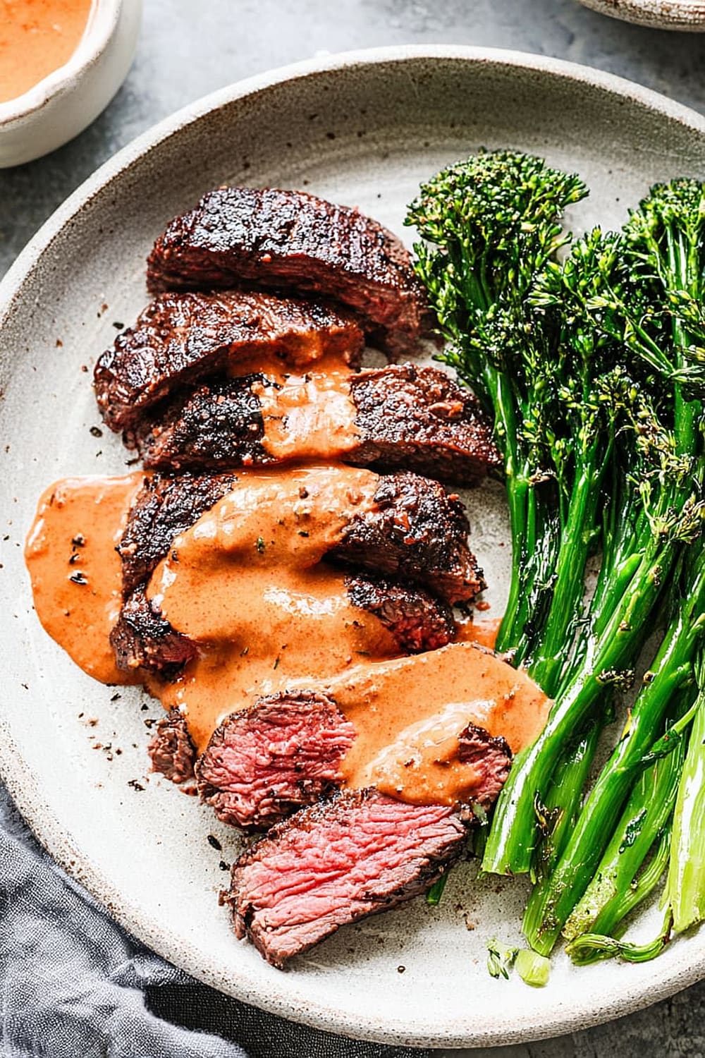 Grilled Hanger Steak with Homemade Steak Sauce