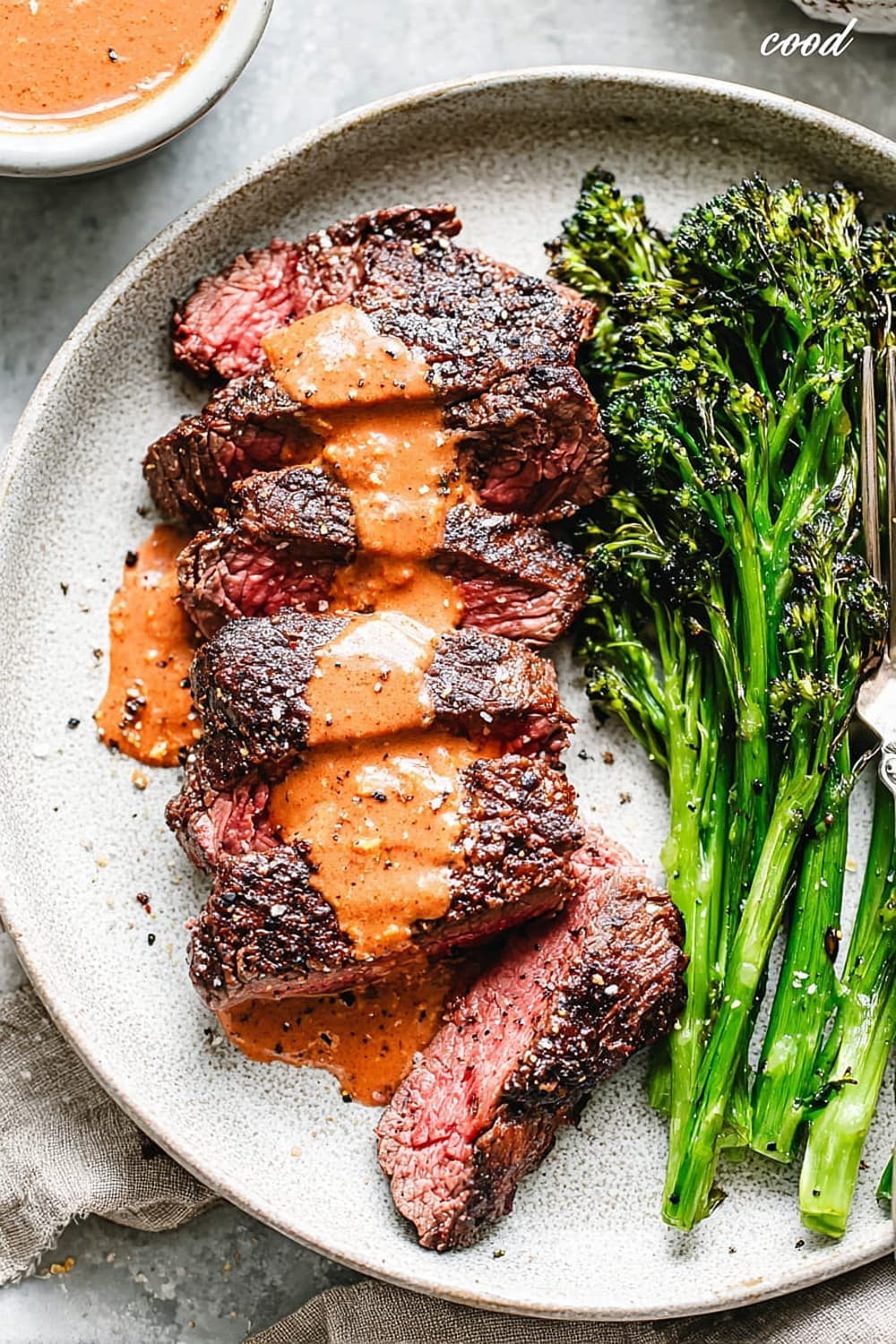 Grilled Hanger Steak with Homemade Steak Sauce
